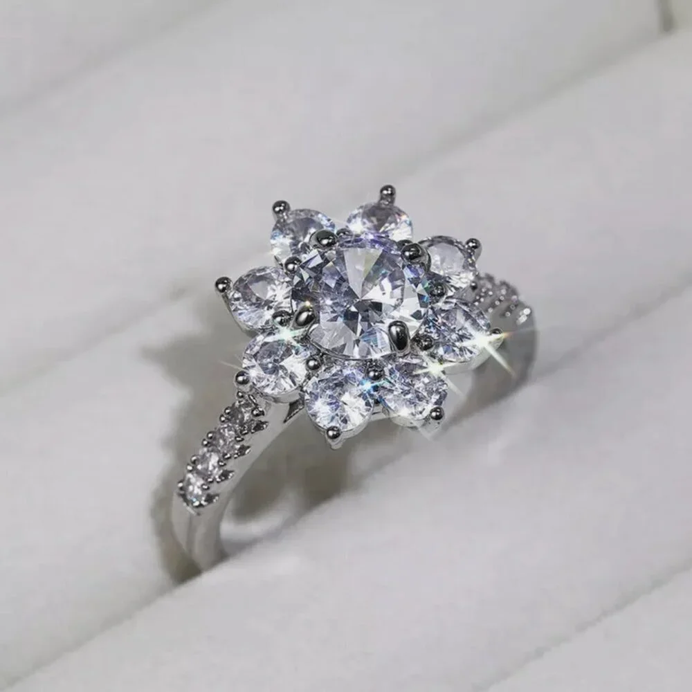 NEW 14k White Gold Blue Sapphire Diamond Ring Trillion Cut